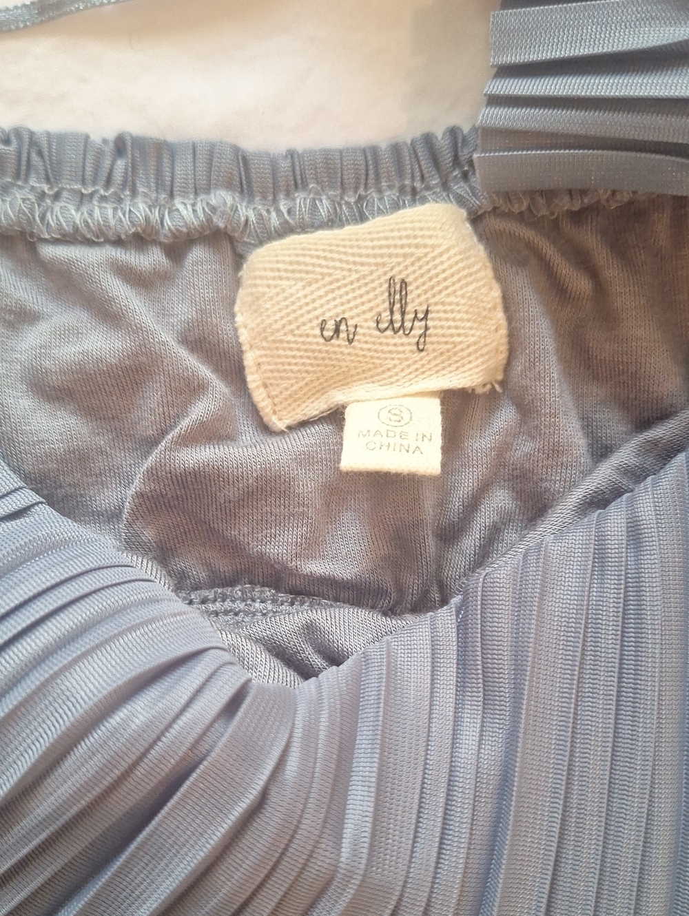 Women's Pleated dress halter Top in Dusty Blue